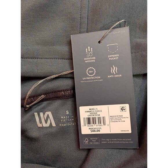 Men's VRST Pinnacle Fleece Hoodie Green Dusk - Picture 4 of 8